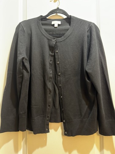 Charter Club Black Cardigan XLP Buttons Long Sleeve Armpit To Armpit 20” - Picture 4 of 6