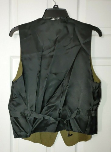 Homemade Army Green Corduroy-Paisley-pocket Reversible Vest-New(Sz Description) - Picture 3 of 5