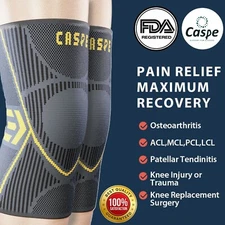 2-Pack Knee Sleeve Compression Brace Support Sport Joint Pain Arthritis Relief