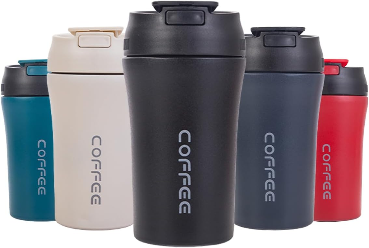 14Oz Insulated Coffee Travel Mug Stainless Steel Vacuum Coffee Cup Leakproof wit