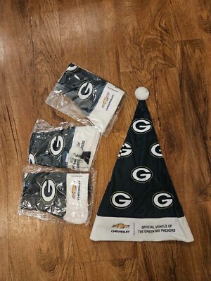 LOT OF Green Bay Packers 2021 Santa Christmas Holiday Hat Lambeau SGA  Browns