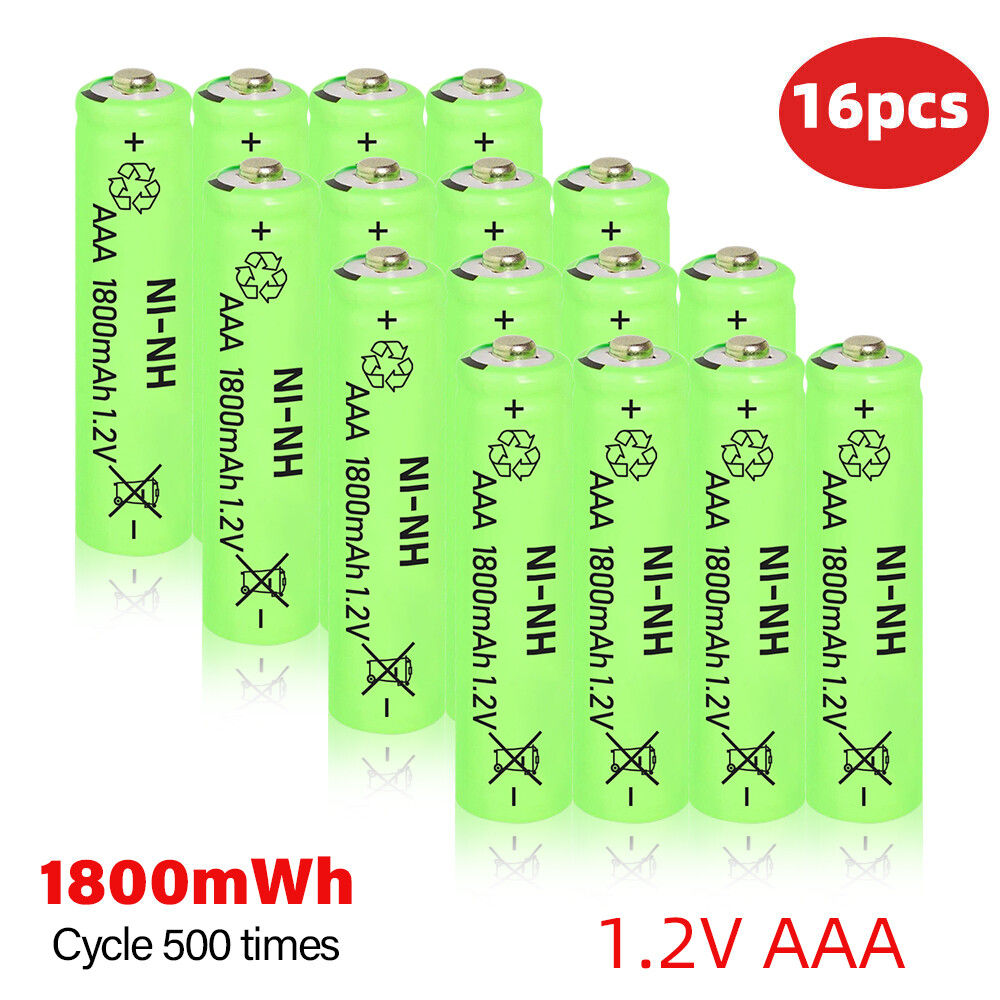 AAA Rechargeable 1800mAh Batteries with Charger Pack 4-24 Pcs-image