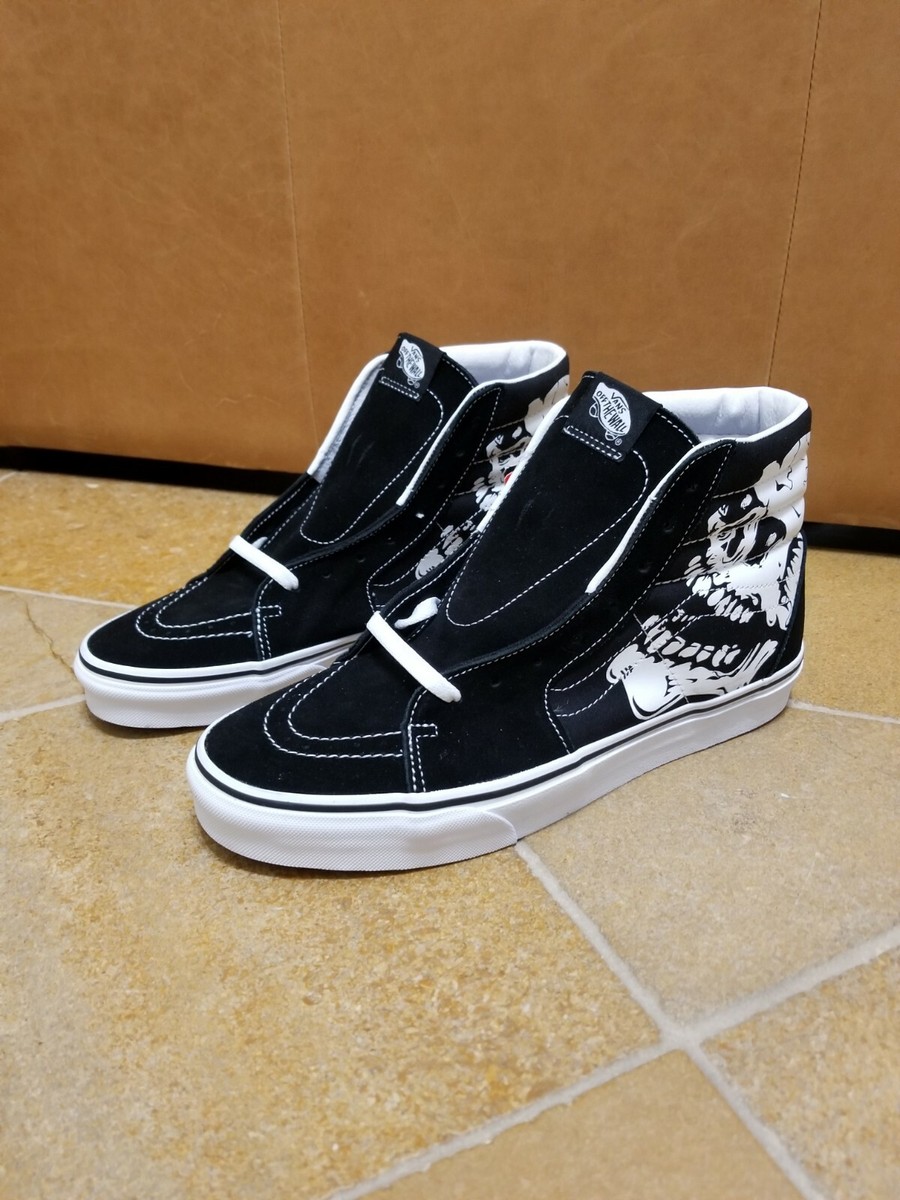 New Vans Sk8-Hi Glow In The Dark Skull Black Size 10 Men's Skate High top