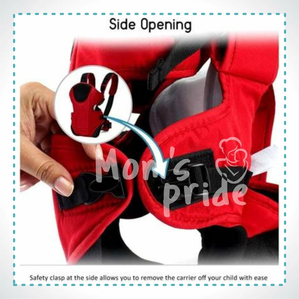 Baby Carry Bag Backpack Sling Back Position | Front Position Carrier -Red - Image 3 of 4