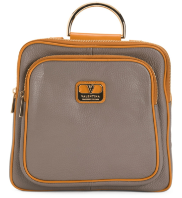 NWT RARE Gorgeous Valentina Brown & Tan Backpack Real Finest Italian Leather Bag VALENTINA Made in Italy GENUINE Leather Cinnamon Brow… - Gem main image 2
