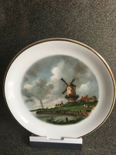 Vintage Liverpool Road Pottery Plate Featuring A Windmill - 17cm Diameter