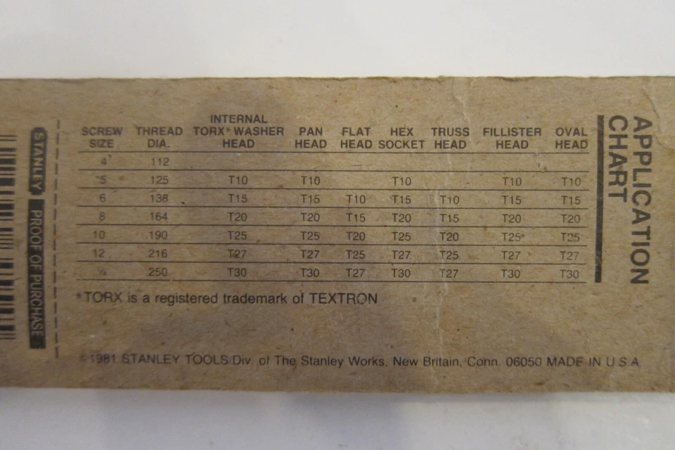 VINTAGE-NUEVO! DESTORNILLADOR STANLEY T25 TORX 64-554 HECHO EN EE. UU. Foto 4 de 4