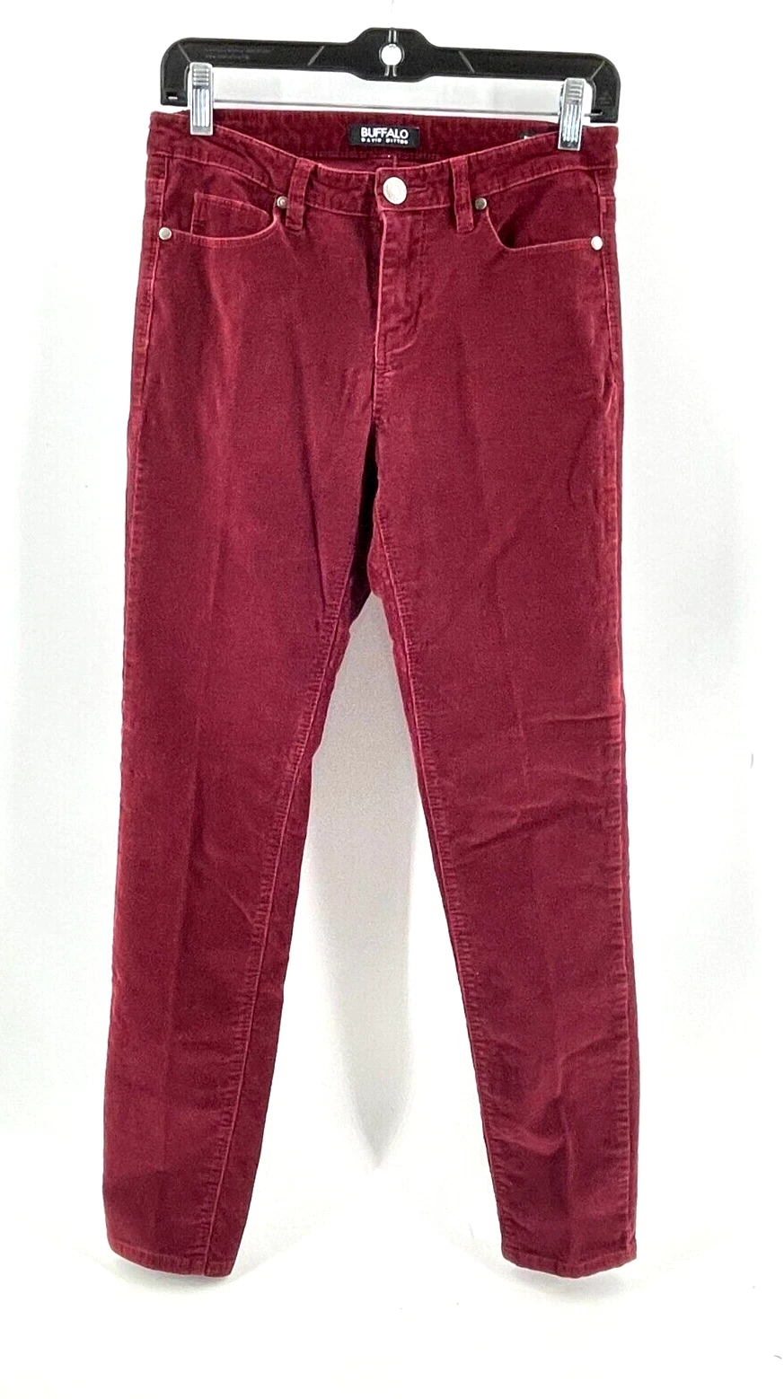 Pantalon suprême extensible maigre Buffalo David Bitton vin corduroy taille moyenne 4/27