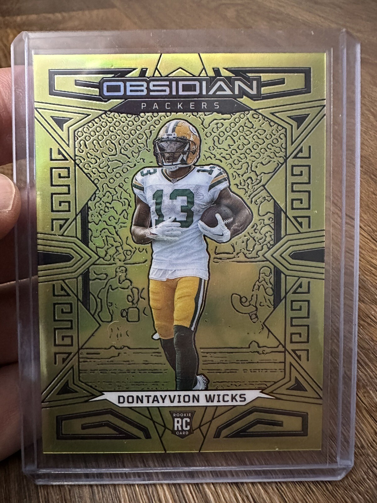 2023 Panini Obsidian #138 Dontayvion Wicks /10 GOLD FLOOD Rookie 🔥