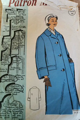 Patron Vintage Echo De La Mode Manteau Années 50 - Taille 44, Patron Découpé