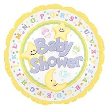 Baby Shower Moon  Stars 17" Foil Balloon Non-Packaged 