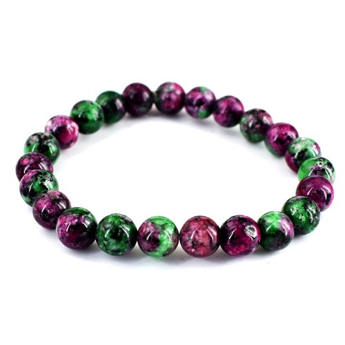 Awesome Massive Ruby Zoisite 86.00 Cts Stretchable Bracelet Beaded RK 27 E694 - Picture 2 of 3