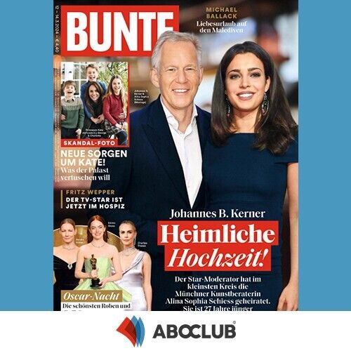 Bunte - 12 Monate LieferungAboMagazinZeitschrift54 Ausgaben frei Haus