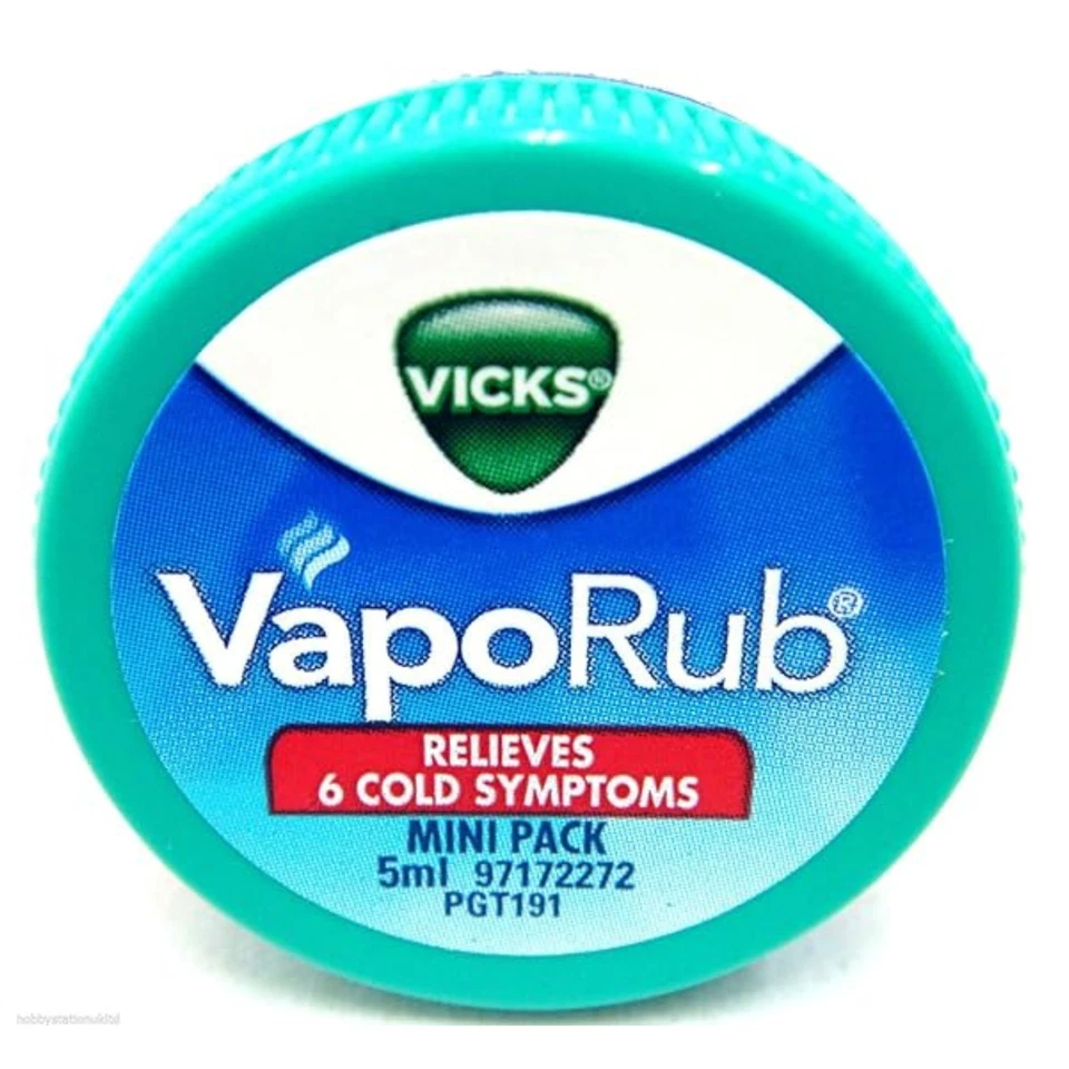 Vicks VapoRub 5ml Relief Cold Headache Menthol Eucalyptus Balm Travel Size 15-Ct - Image 3 of 4