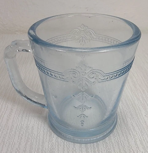 Anchor Hocking Glass Fire King Philbe Sapphire Blue Mug 1940s #1