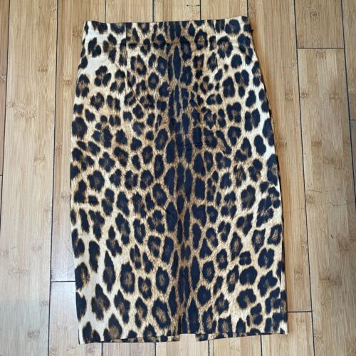 Zara Woman Leopard Cheetah Animal Print Stretchy Pencil Skirt Women's Size XS