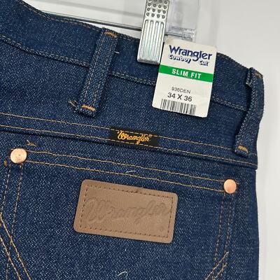 NWT Vintage 80s 90s Wrangler slim fit cowboy cut 936DEN raw denim