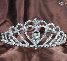 Wedding Tiaras Clear Rhinestones Crystal Crowns Brides Prom Party w/ Hair Combs
