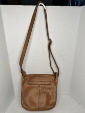 Vintage Fossil Brown Leather Crossbody Purse Saddle Bag Flap