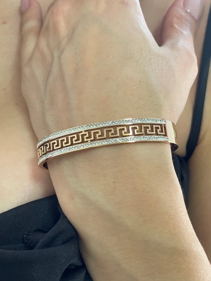 Pulsera de eternidad de diamantes de joyería griega de 18k hecha en Grecia Pierre Lorren Foto 3 de 4