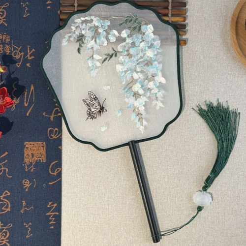 Jade Vine Flower Vintage Hand Fan Dance Fan Dance Fan Gift - Picture 11 of 15