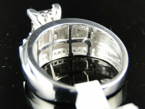 WOMEN 14K WHITE GOLD FINISH SIMULATED DIAMOND ENGAGEMENT BRIDAL WEDDING RING - Picture 9 of 12