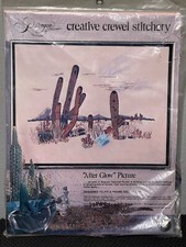 Paragon Vintage Needlepoint Kit After Glow Rare Cactus Desert 14x18 NOS