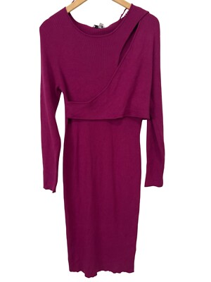And Now This Cutout Long-Sleeve Sweater Dress Womens XXL Raspberry Radiance  NEW | eBay