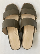 Cole Haan Wesley Demi Wedge Sandal 8.5B Grand360 Berkshire Leather Emboss Slide