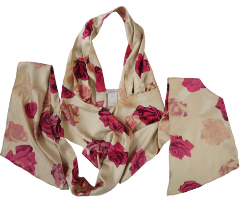 SOPHIE SITBON Floral print silk 2pc Halter dress F 38 US 6 S - Picture 5 of 10