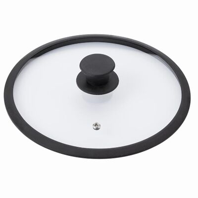 Coperchio universale in vetro temperato da 30,5 cm, per padelle e pentole, manico in acciaio inox, trasparente (30,5 cm