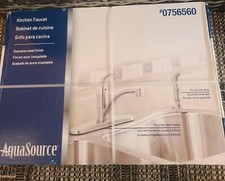 AquaSource Stainless Steel Kitchen Faucet 0756560 W Pull Out Spray New in Box