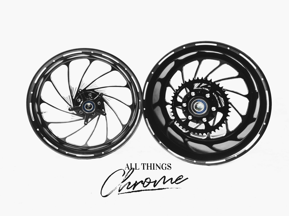 ZX 360 FAT TIRE BLACK CONTRAST CUT TURBO WHEELS 2006-2011 KAWASAKI