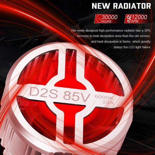 2pcs D2S D2R LED Headlight Bulb Replace LED Xenon Super White 6000K Conversion - Picture 9 of 11