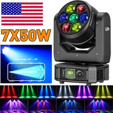 7X50W LED Zoom Moving Head Stage Light RGBW DMX Beam Wash Lighting DJ Disco Bar