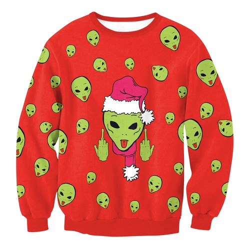 Women Men 3D Ugly Christmas Long Sleeve Sweater Unisex Xmas Party Sweatshirt Top - Picture 38 of 41