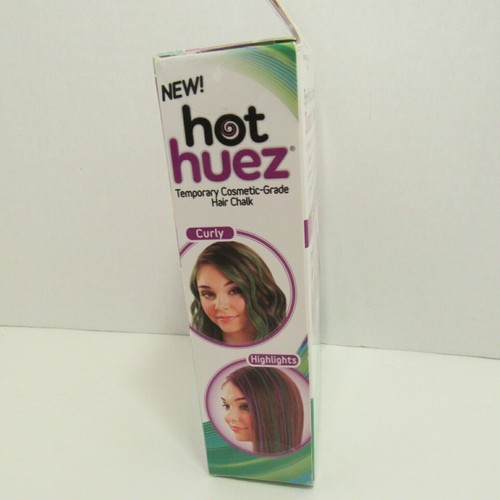 Hot Huez Temporary Hair Chalk Fuschia Neon Green (2pack) Wash Out Hair Color - Picture 3 of 6