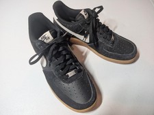 Nike Air Force 1 Zapatos Bajos Para Hombres Talla 9.5 Negro Gamuza Goma Tenis FQ8714-004
