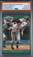 SCORE 1992 The Franchise Mickey Mantle #2 Autograph Serial Numbered 1631 of 2000