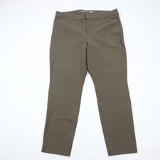 Old Navy Pixie Skinny Pants Womens 16 Brown High Rise Stretch Flat Front Preppy