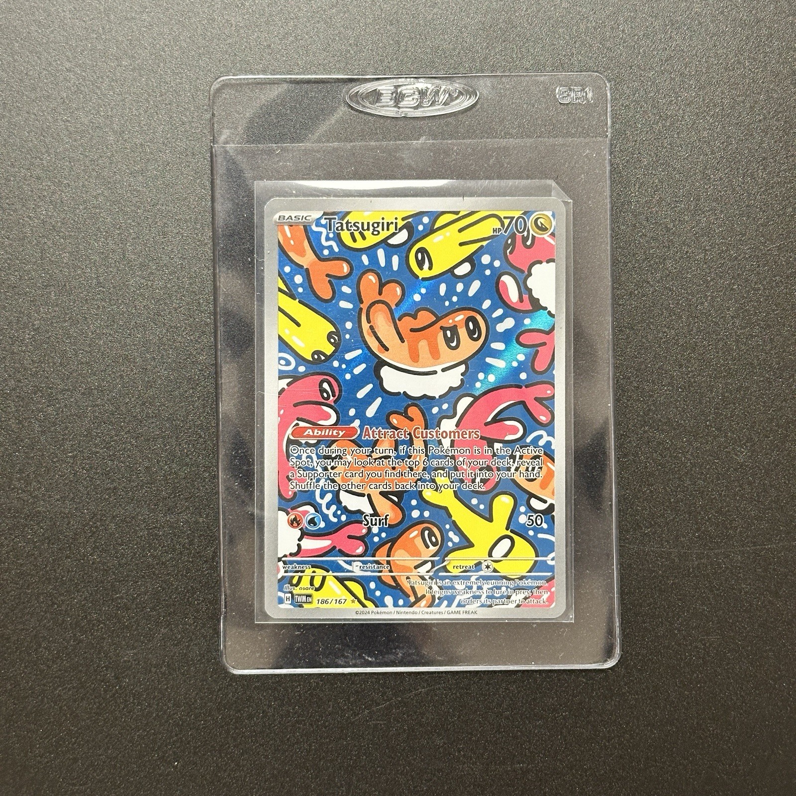 Pokemon TCG Tatsugiri 186/167 Twilight Masquerade Illustration Rare NM