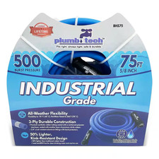 5/8 In. Dia. X 75 Ft. Industrial Grade Dual-Purpose Blue Synthetic Rubber Hose,