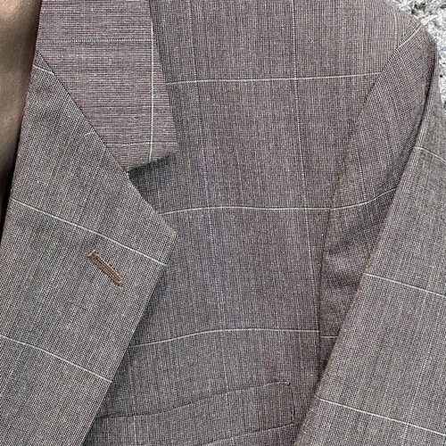 Arnie Suit Jacket - Mens 44 Long - Arnold Palmer - Gray Plaid - Wool Blend - Picture 4 of 12