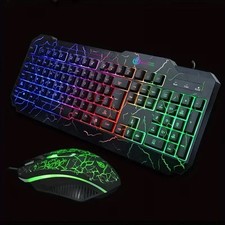 Brand New Mechanical Gaming Keyboard RGB Backlit Wired with Gaming Mouse 3 in 1