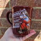Mug Disney Burgundy Red 3D Grumpy Warning Snow White 7 Dwarfs Cup Large