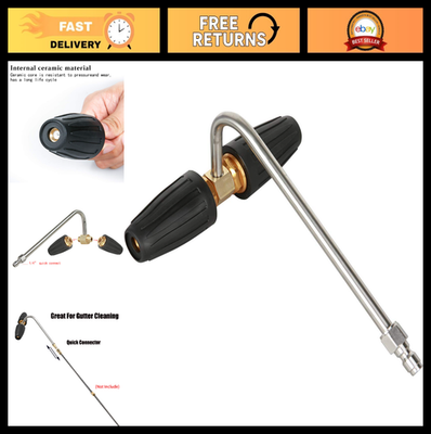 #ad High Pressure Washer Gutter Cleaner Attachment 2 Turbo Nozzles 4000 PSI Quick $51.99