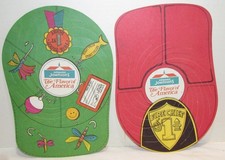 2 1970's Howard Johnson's Children's Bike Safety Hats: Fire Chief, Fisherman 