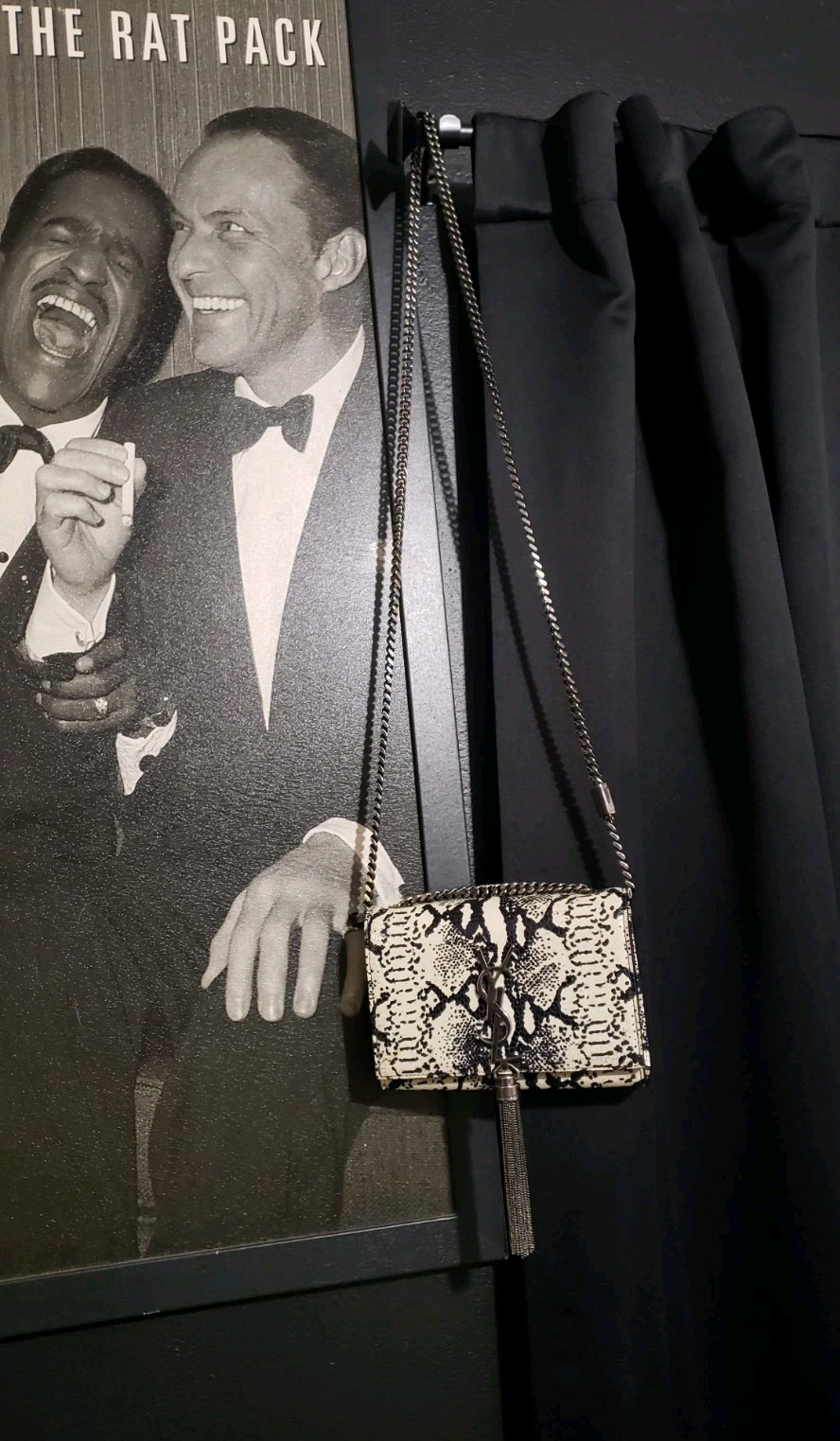 Saint Laurent YSL Monogramma Kate Nappa Catena Tracolla Piccolo Pitone Goffrato