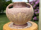 Early Nelson Mccoy Art Pottery Lamp Base With Rare Lavender Seafoam Drip Glaze
