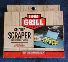 EXPERT GRILL Griddle Scraper Stainless Steel NEW outside and inside grill clean